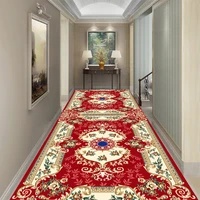 pastoral style long hallway carpet european corridor carpets living room rugs bedroom carpet runner party wedding aisle red rugs