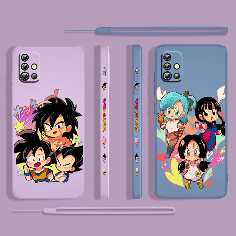 

Anime Dragon Ball bulma For Samsung Galaxy A73 A53 A33 A52 A32 A22 A71 A51 A21S A03S A50 4G 5G Liquid Left Rope Phone Case Cover