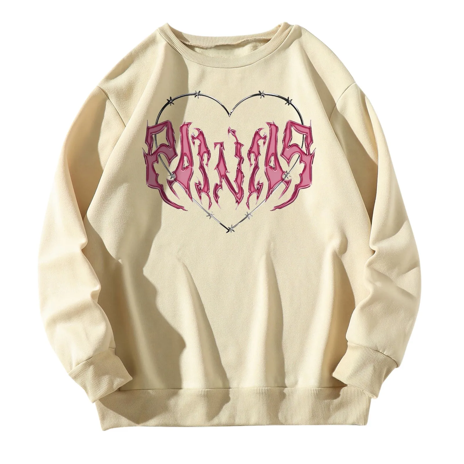 Осень-зима 2022 женские свитшоты свитшот на подкладке с принтом сердечек и букв