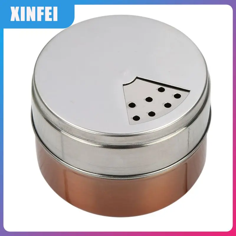 

Cooking Gadgets Stainless Steel Toothpick Holder Rotating Cover Bbq Spice Storage Can Camping Barbecue Spice Jar Salt Bottle