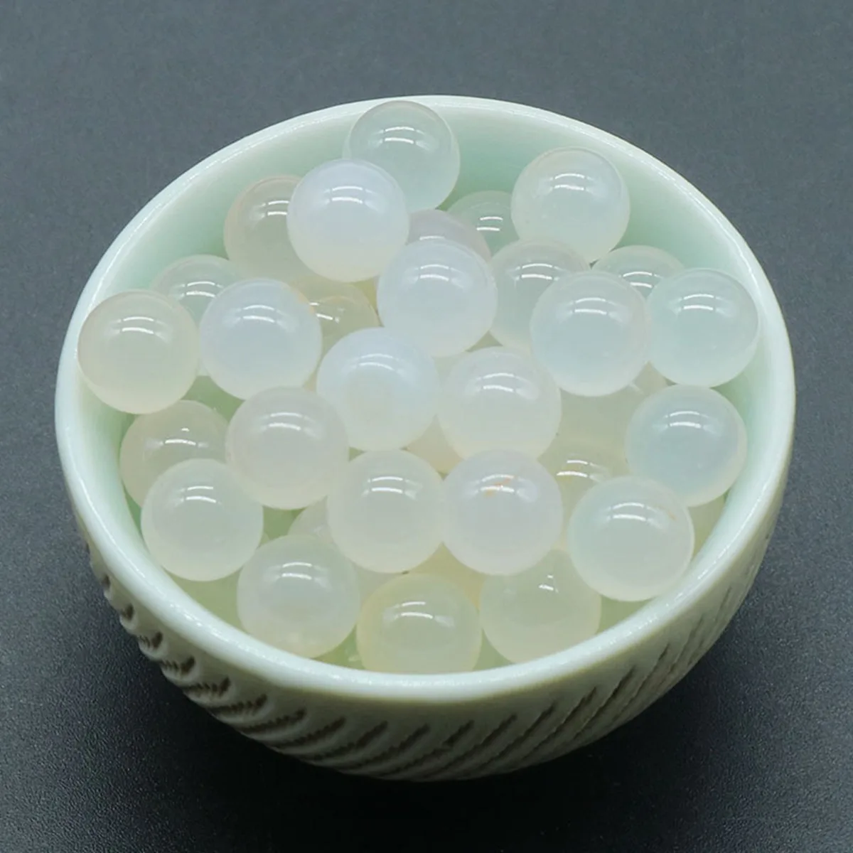 

8PCS 8MM White Agate Round Beads for DIY Making Jewelry NO-Drilled Hole Loose Healing Cute Stone Crystal Sphere Balls