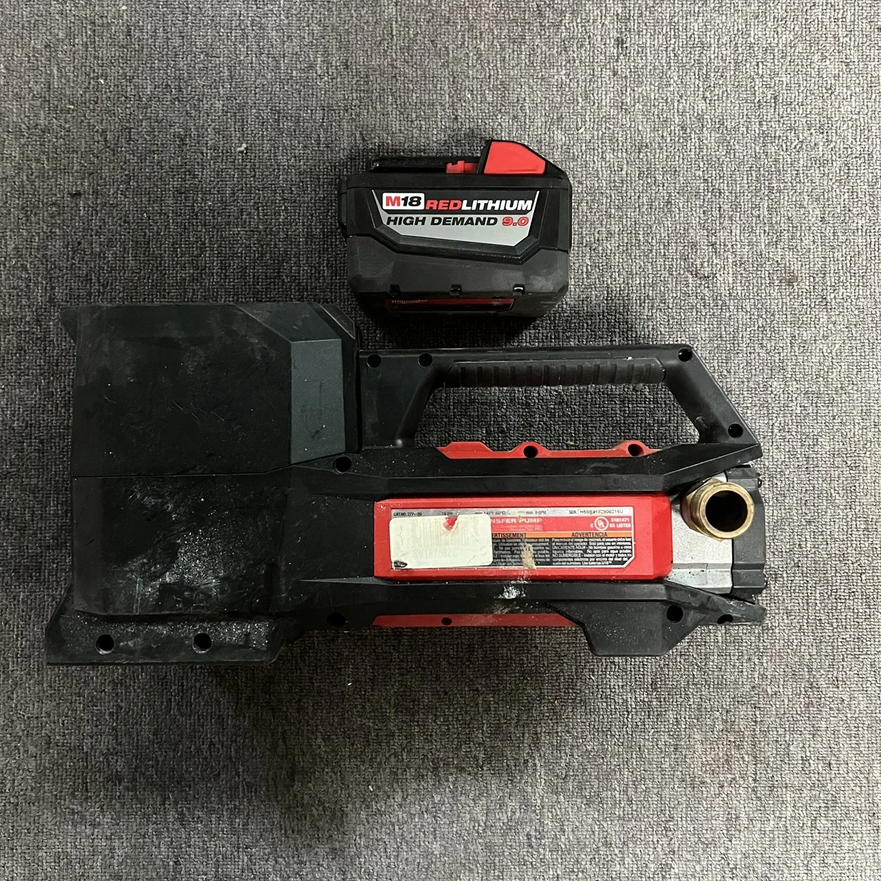 Milwaukee 2771-20 M18 топливо 18 в водяной насос-включая батарею 9.0AH б/у