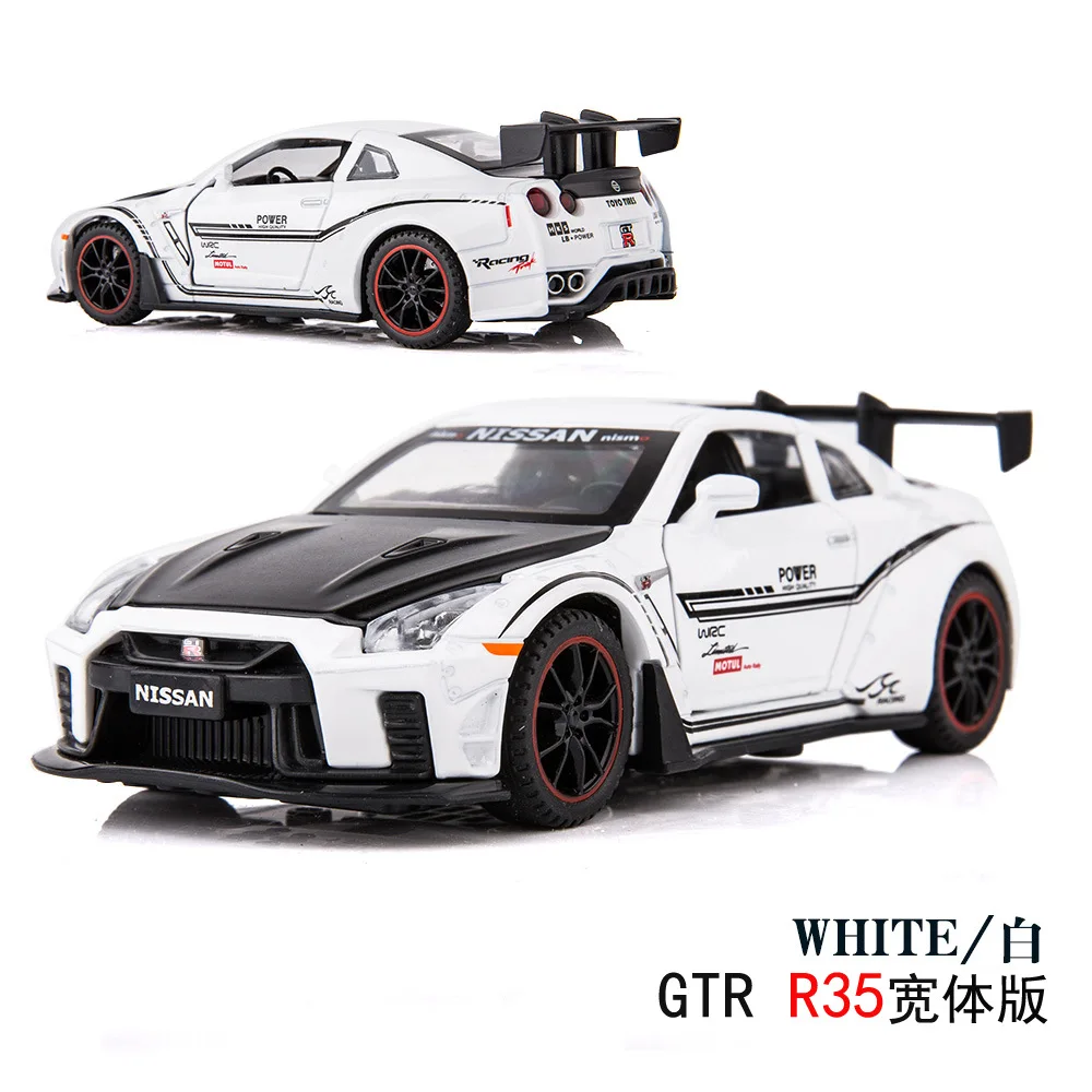 

1:32 Nissan GTR R35 Race Diecasts & Toy Vehicles Metal Car Model Sound Light Collection Car Toys For Children Christmas Gift