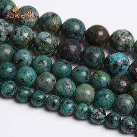 natural african turquoises beads blue stone round loose beads for jewelry making diy bracelet accessories 4681012mm 15 inch