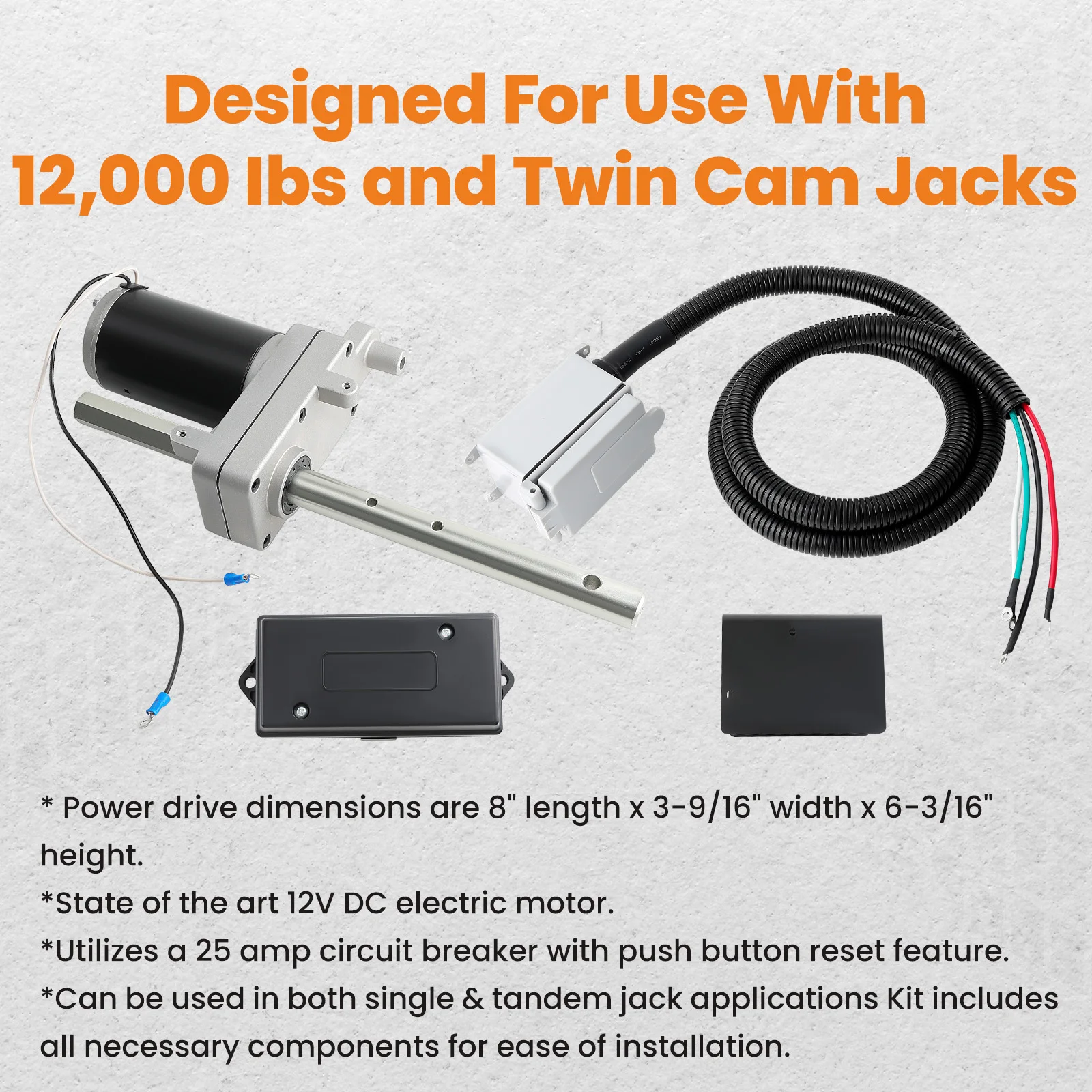 Комплект домкрата для прицепа с электроприводом туристического автомобиля