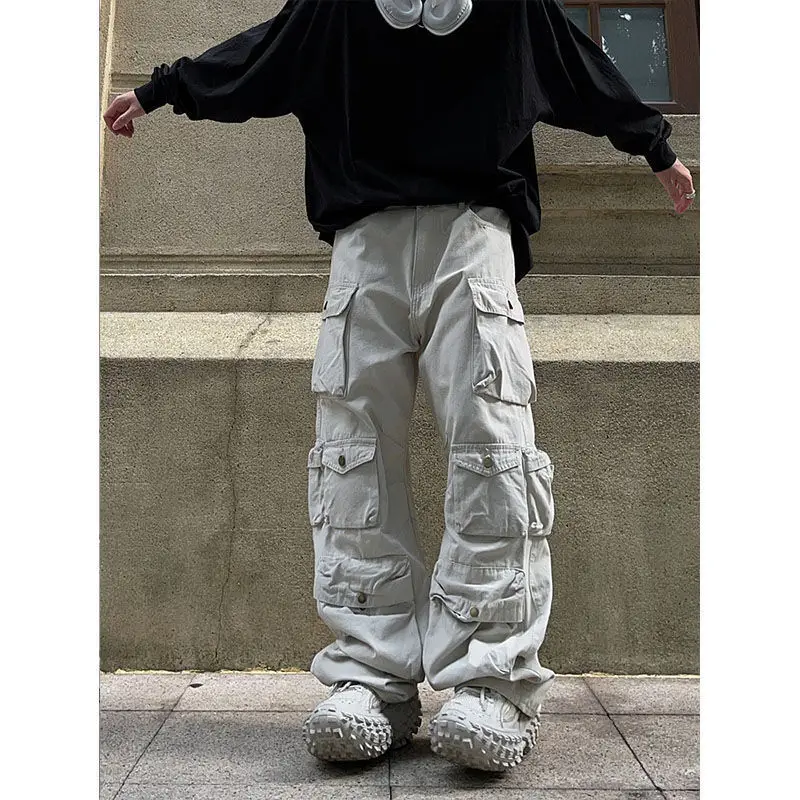 

Комбинезоны Techwear в стиле «Харадзюку», брюки-карго, Мужская одежда, штаны, уличная одежда, джоггеры, корейские прямые женские спортивные брюк...