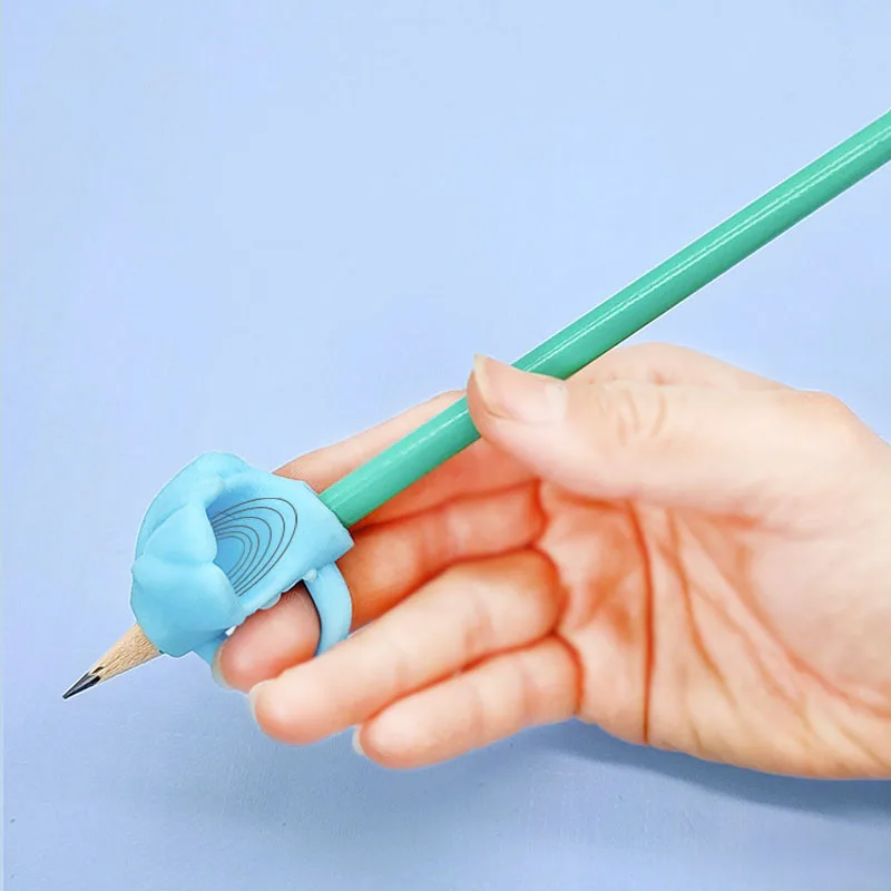 Grasp Two-finger Gel Pen Grips Children Writing Training Cor
