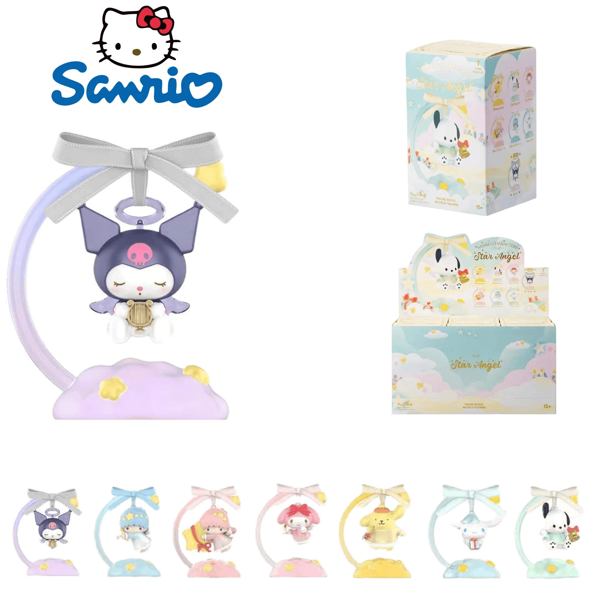 

Original Sanrio My Melody Kuromi Cinnamonroll Mystery Box Night Light Angel Series Mini Figure Surprise Blind Box Useful Gifts