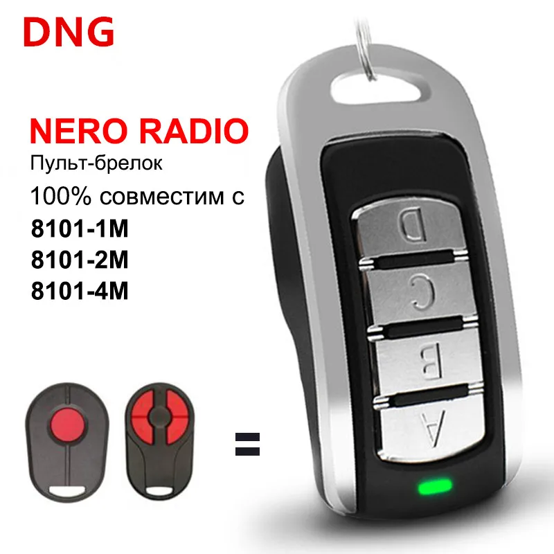 

10pcs Key Chain Clone NERO RADIO 8101-2m 8101-1m Remote Control for Gate 433.92MHz