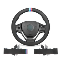 diy custom hand stitched soft black suede steering wheel cover for bmw x3 f25 2011 2017 x4 f26 2015 2018