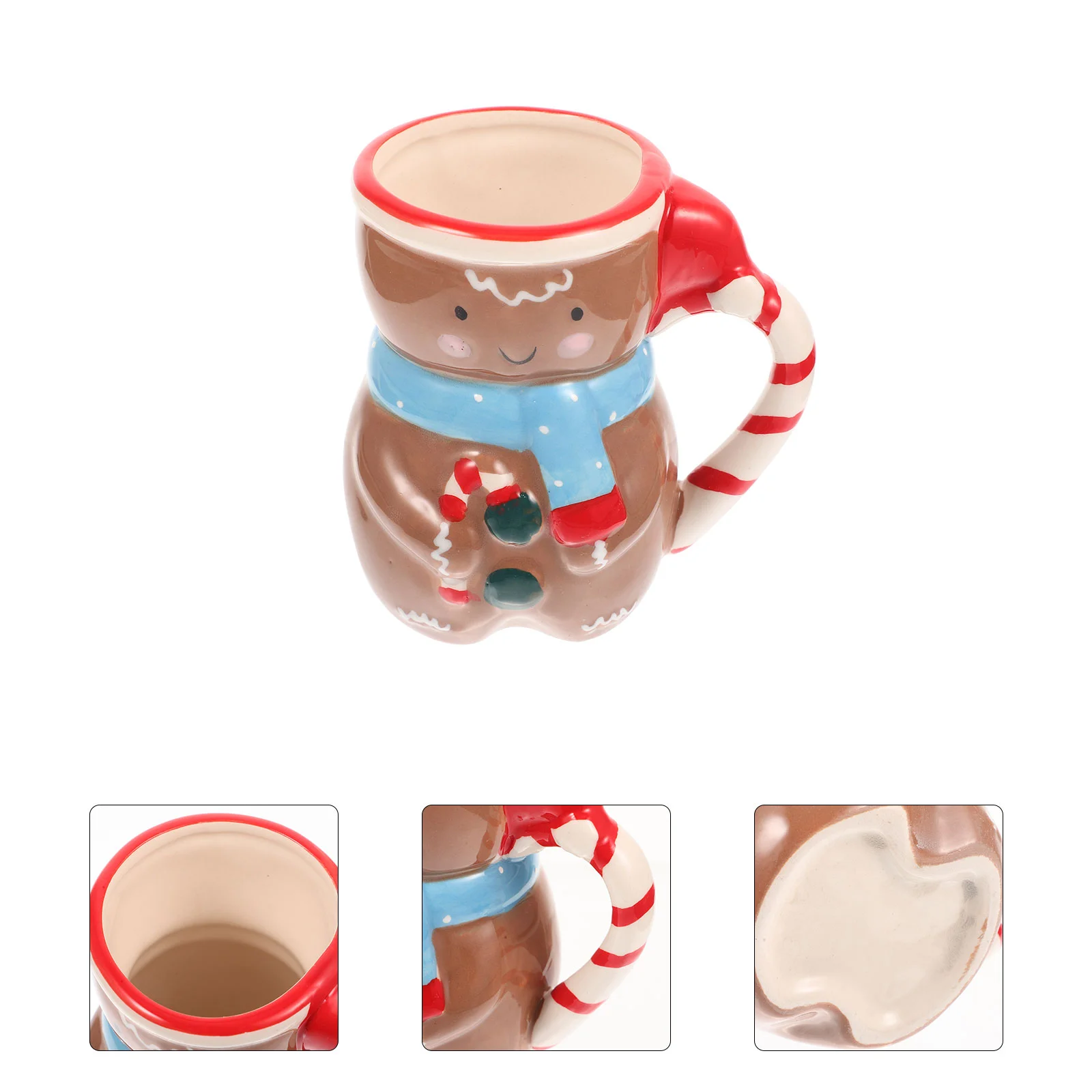 

Christmas Mug Cup Coffee Mugs Snowman Ceramic Cerealmilk Breakfast Water Holiday Porcelain Gingerbread Drinking Tea Beverage
