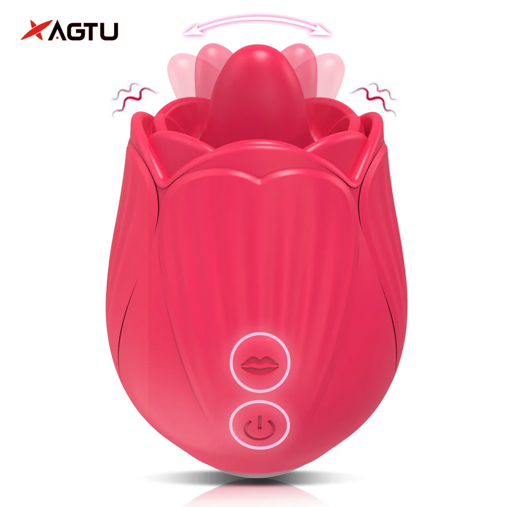 Leistungsstarke Rose Vibrator Spielzeug Weibliche Klitoris Stimulator Zunge Oral Lecken Masturbator Gute Nippel Sex Spielzeug für Frauen Erwachsene 18