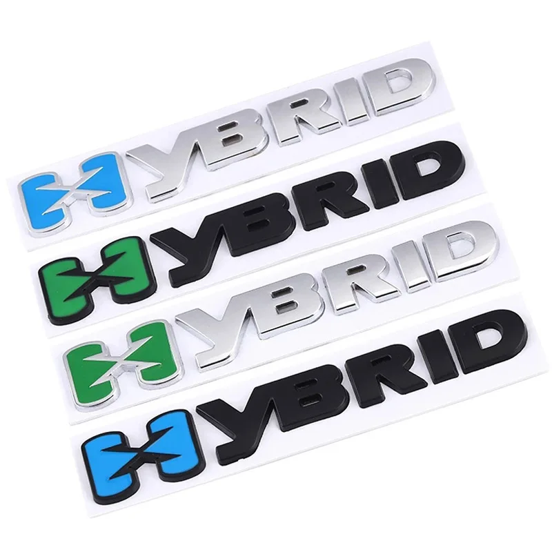 

3D Metal Car Sticker HYBRID Logo Emblem Chrome Badge Decal For Toyota Camry VW Mercedes Subaru Honda Prosche Cayene Auto Styling