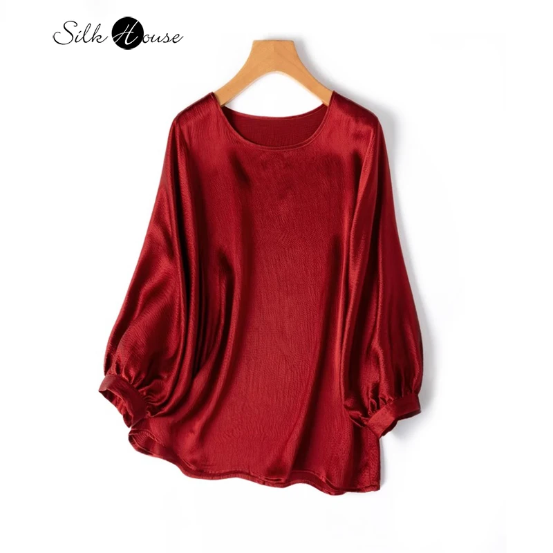 Свободная посадка из 100% натурального шелка шелковицы с жемчугом и круглым