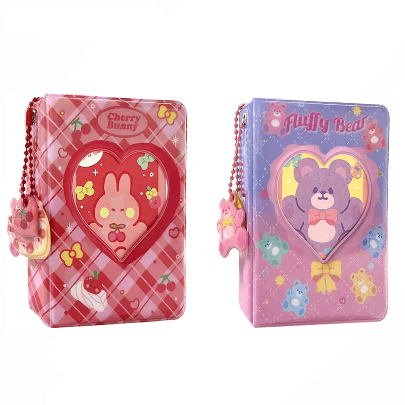

3 Inch Photo Album INS Korean Cute Cartoon Rabbit Bear Picture Storage Case 40 Pockets Polaroid Album Photocard Holder