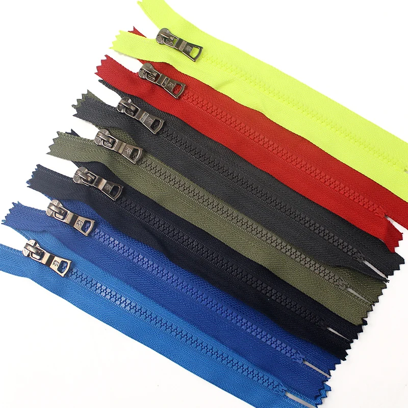 

2PCS 18cm Close End Zipper with Single Puller Sliders 5# Resin Zipper for Clothing Pocket Bags DIY Crafts Accessories 8/ Colors