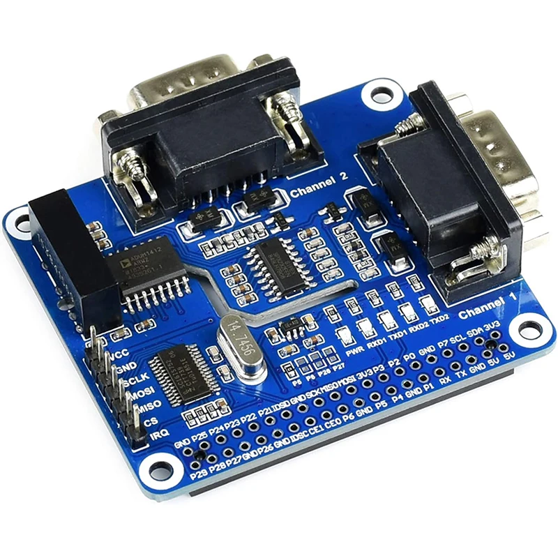 2-канальная Изолированная Плата расширения RS232 для Raspberry Pi 4B/3B +/3B/2B/B +/A +/Zero W SC16IS752 +