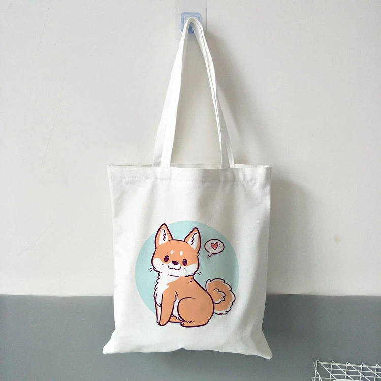 

Симпатичные женские холщовые сумки на плечо Corgi, школьная Складная многоразовая складная сумка на плечо для путешествий, сумка-тоут, повсед...