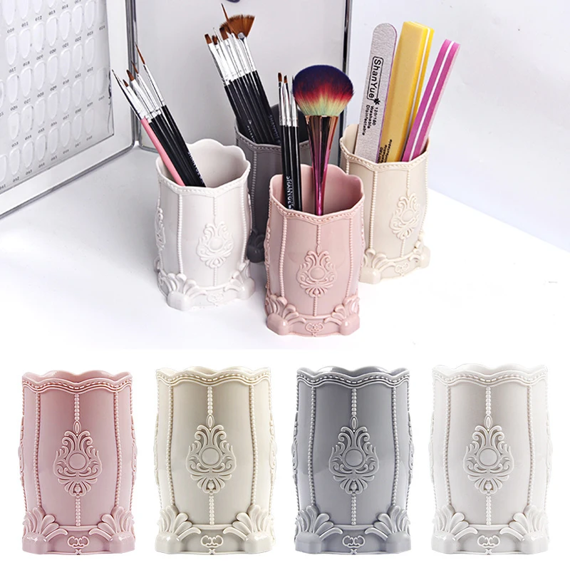 

Makeup Brush Holder Cylindrical Case Storage Lipstick Brush Pen Holder Organizer Desktop Organizer Pen Storage