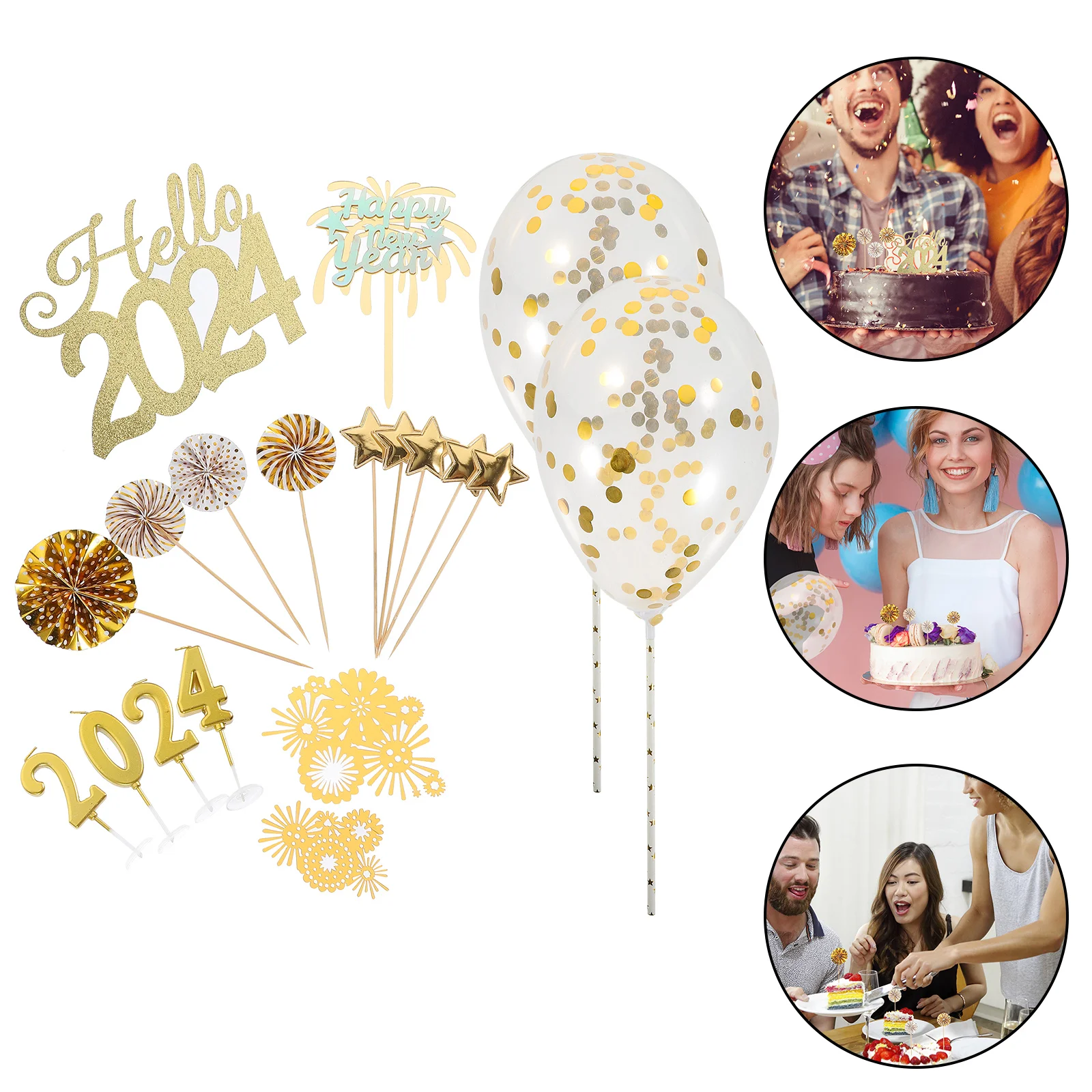 

Party Decoration Desserts Novel Cake Picks Ornaments New Years Decorations Fruit Toppers