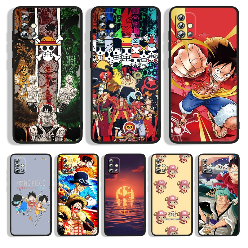 

Cartoon D-Luffy Ones Pieces For Samsung A32 A52 A52S A72 A02 A22 A03 A02S A03S A13 A53 A73 A23 A13 A14 Lite Black Cover
