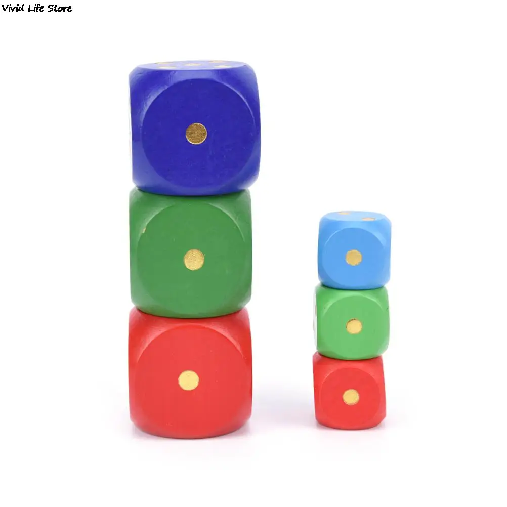 

1 PCS Big Size Wooden Dice Cubes 6 Side Adult Children Toy Fun Board Game Night Bar KTV Entertainment Game Dice 50mm 30mm