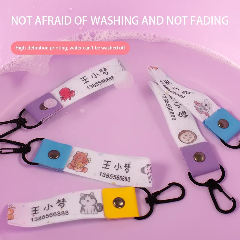 6 шт./лот именные бирки персонализированные крючки из хлопчатобумажной ткани