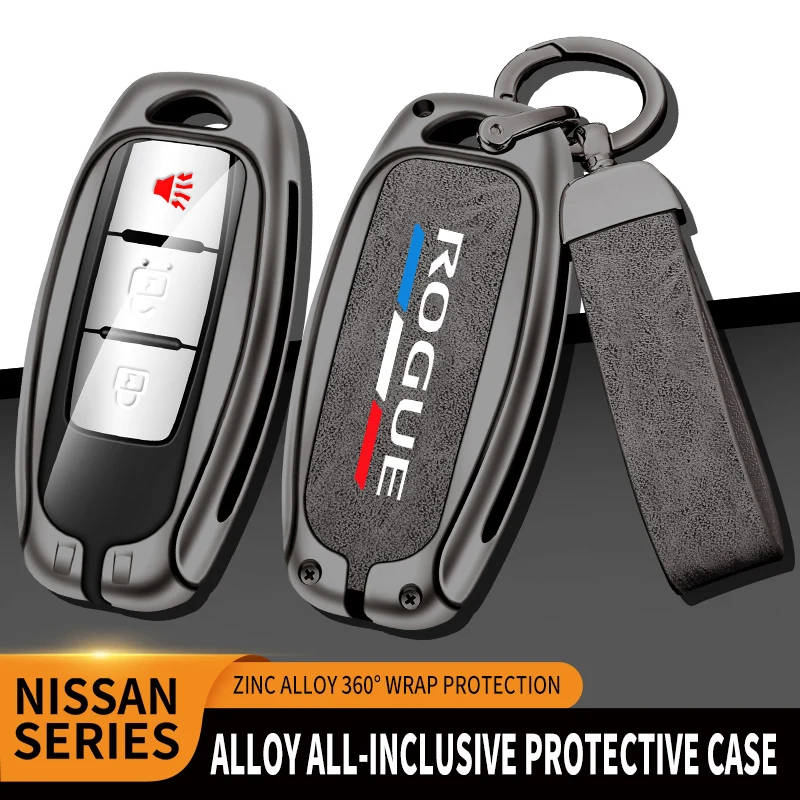 

Car TPU Zinc Alloy Key Case Bag For Nissan Rogue 2011-2022 Car Key Chain Car Metal Key Shell Car Interior Decoration Accessories