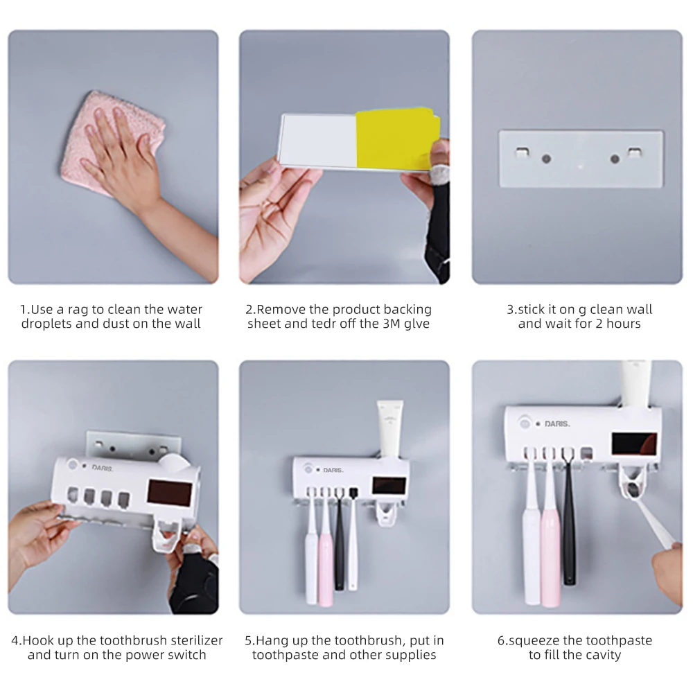 Держатель для зубной щетки SDARISB на солнечной энергии двухслойный стерилизатор