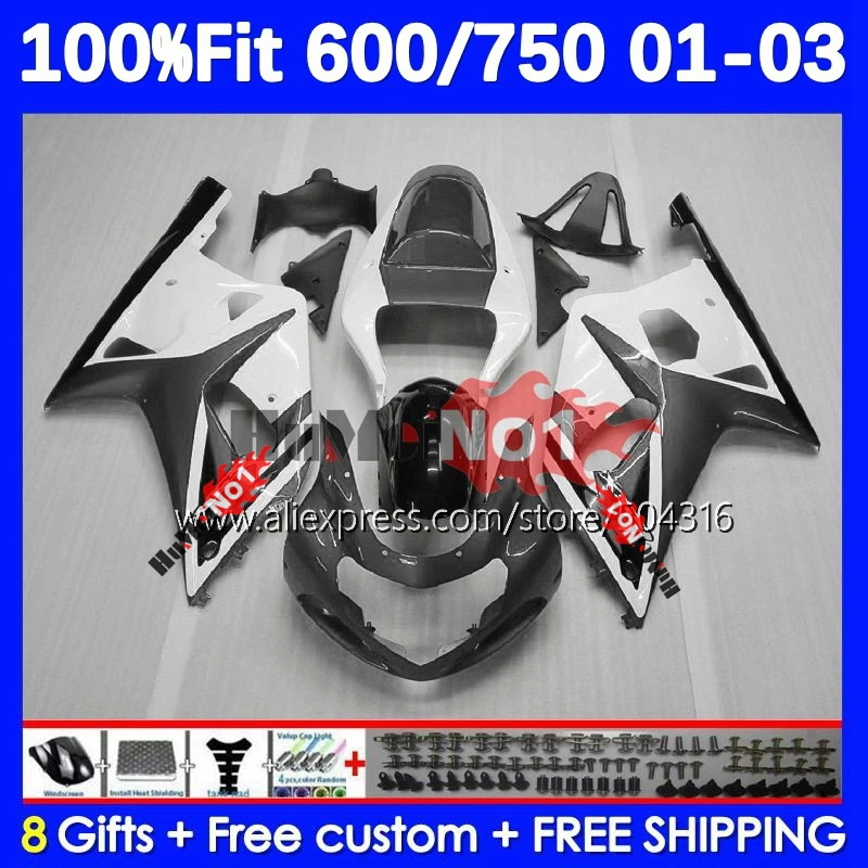 

Корпус инжектора для GSXR 600 750 CC K1 GSXR600 GSXR-750 14No.105 серый глянцевый фонарь GSXR750 01 02 03 2001 2002 2003 обтекатель OEM
