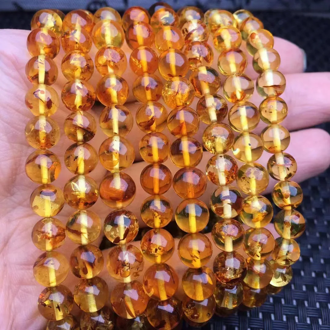 

Wholesale 8mm Natural Crystal Piebald Amber Healing Gemstone Bead Bracelet Special Jewelry Gift For Friends