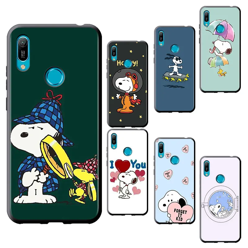 

Naughty snoopy For Huawei Y5P Y5 Y6S Y6P Y6 Y7A Y7P Y7 Y8S Y8P Y9S Y9 2018 Prime PRO 2019 2020 Black luxury Silicone Phone Case