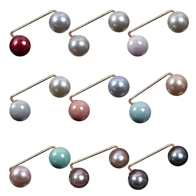 

10 Pcs/pack Charm Lady Women Boutonniere Imitation Pearl Scarf Buckle Accessorie