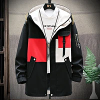 new 2022 mens hooded jackets spring autumn mens casual streetwear patchwrok windbreaker youth authentic clothing hip hop tops