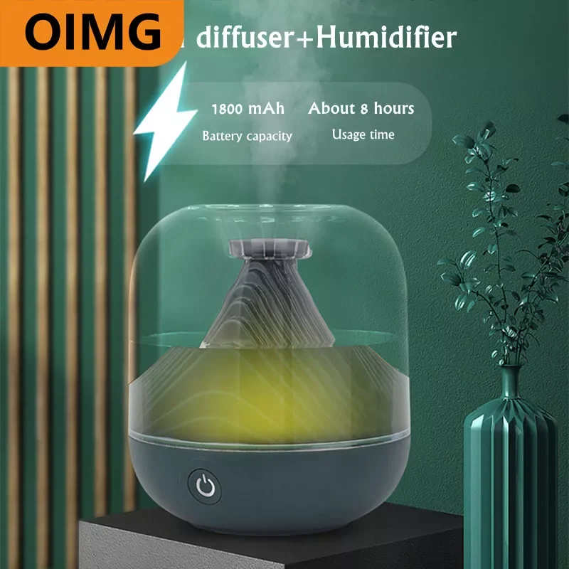 

700ML Wireless Air Humidifier USB Rechargeable Aromatherapy Essential Oil Diffuser with LED Lamp Heavy Fog Home Humidificador