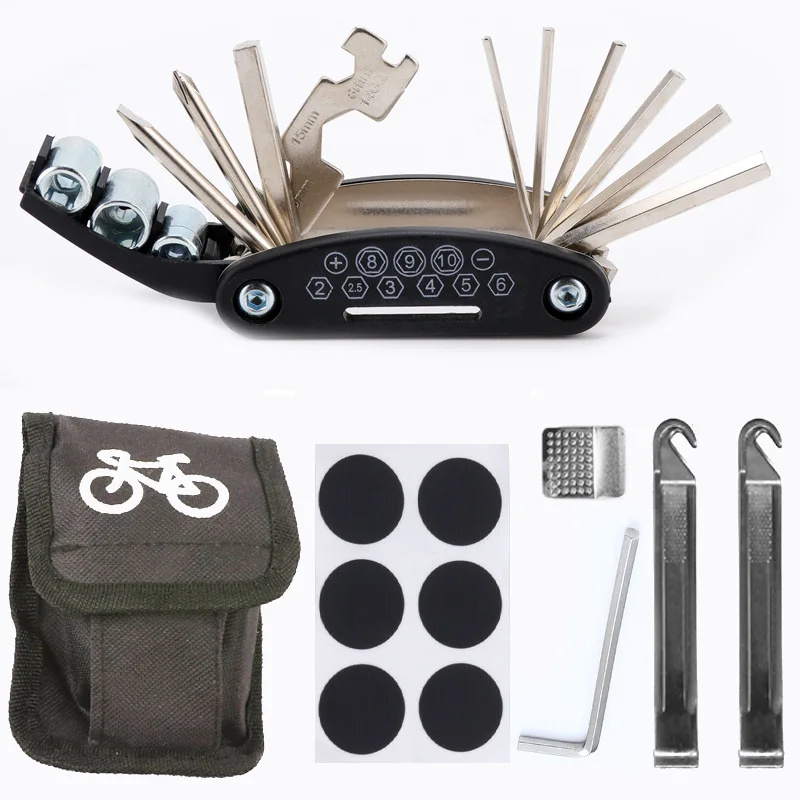 

Bicycle Tools Tire Repair Tools Folding Wrench Repair Tool Kit Riding Multi-Function Tool