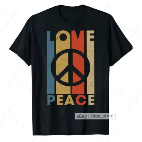 Винтажная футболка с надписью Love Peace в стиле хиппи