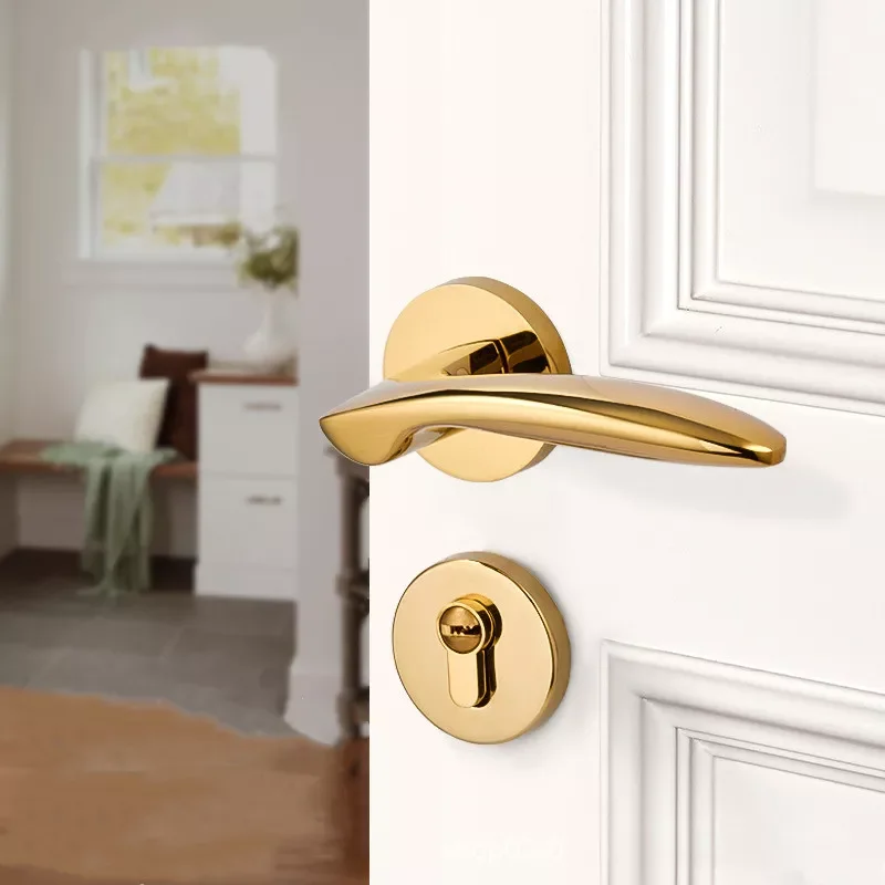 

Gold Lever Door Handle For Interior Doors Modern Interiror Bedroom Bathroom Door Lever Set Dummy Privacy Passage lock