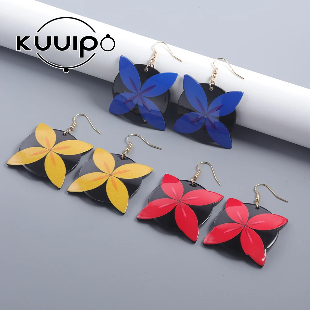 

Kuuipo New in Round Flower Earrings Aesthetic Accessory Earings Hawaiian Jewelry Fashion Acrylic Dangle Earrings for Women 2023