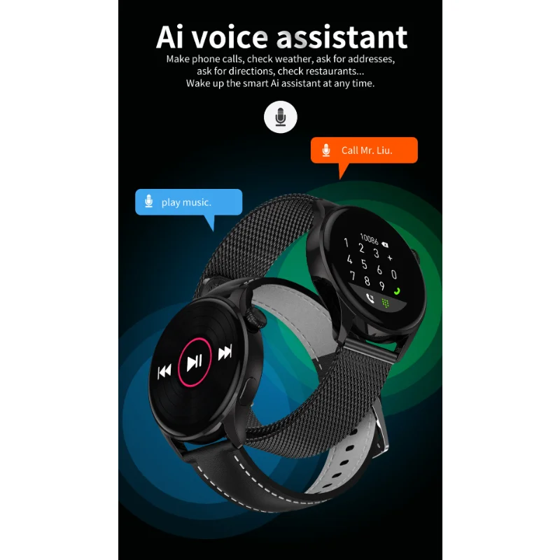 

2023 New Q3 MAX Smart Watch Sports Business Watch 1.36-inch Screen Bluetooth Call NFC IP68 Waterproof HD Display smartwatch