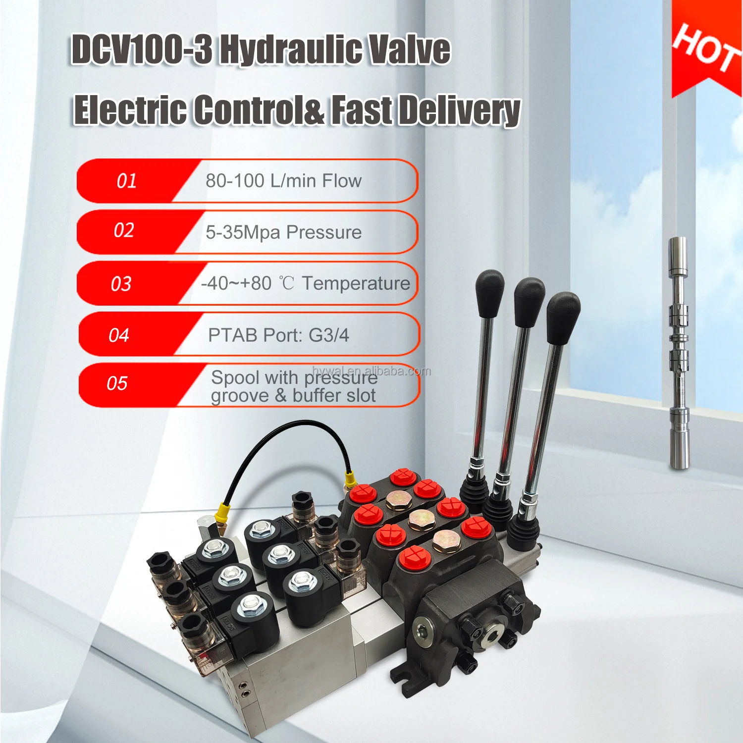 DCV100-3 Электрический секционный Многофункциональный Гидравлический регулирующий