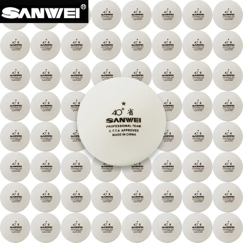 Фото 100pcs/pack SANWEI 40+ Table Tennis Balls White New ABS Plastic Material Professional Ping Pong Ball for Chinese Provincial Team №2