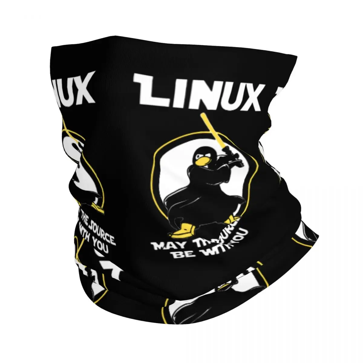 

Linux May The Source Be With You Bandana Neck Cover Penguin Programmer Developer Programming Coding Nerd Face Scarf Headband