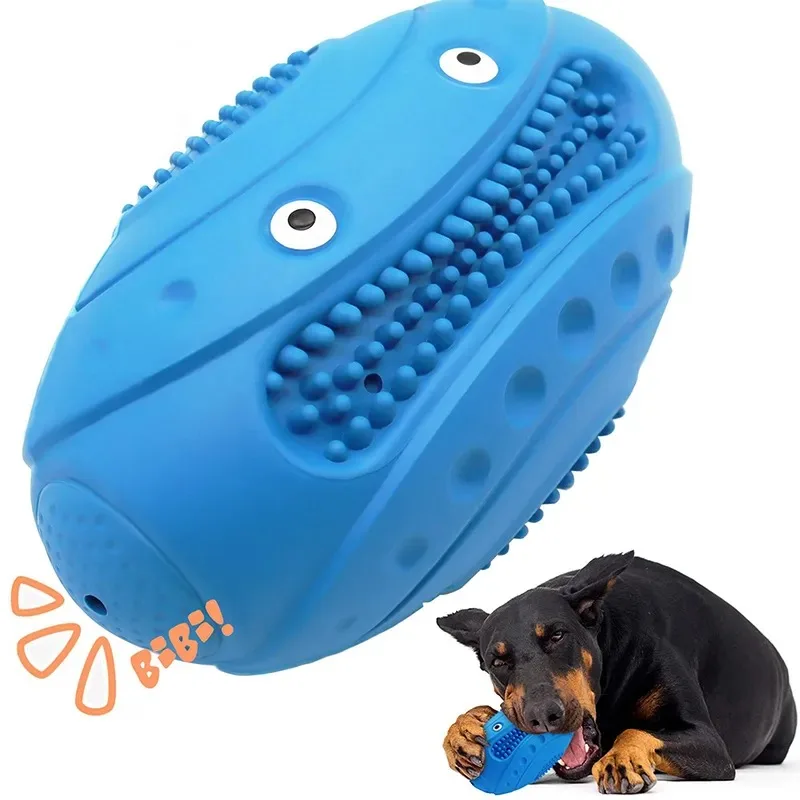 

Fun Pet Dog Chew Toys Natural Rubber Squeaky Toy For Small Medium Large Dog Food Dispenser Ball Bite-Resistant Clean Teeth Molar