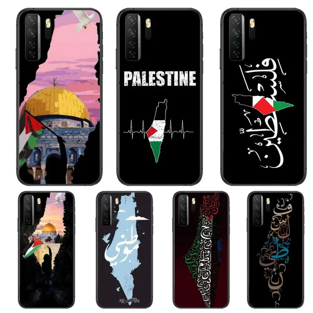 

Palestine Map Arabic Black Soft Cover The Pooh For Huawei Nova 8 7 6 SE 5T 7i 5i 5Z 5 4 4E 3 3i 3E 2i Pro Phone Case cases