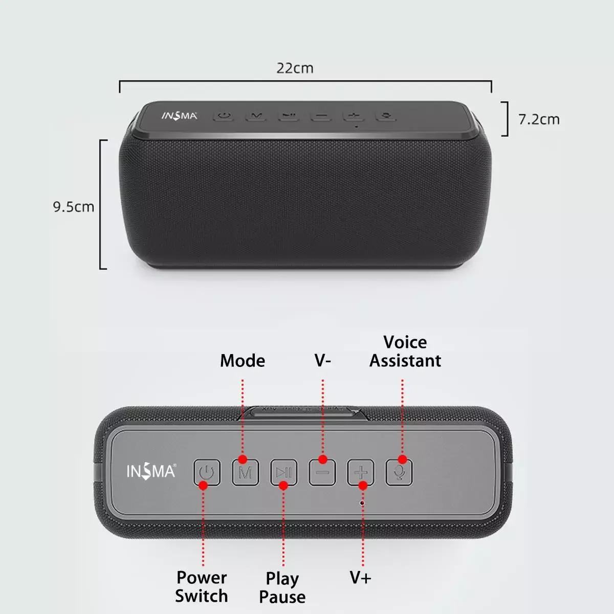 Беспроводная Bluetooth-Колонка INSMA S600 60 Вт IPX5 15 часов воспроизведения |