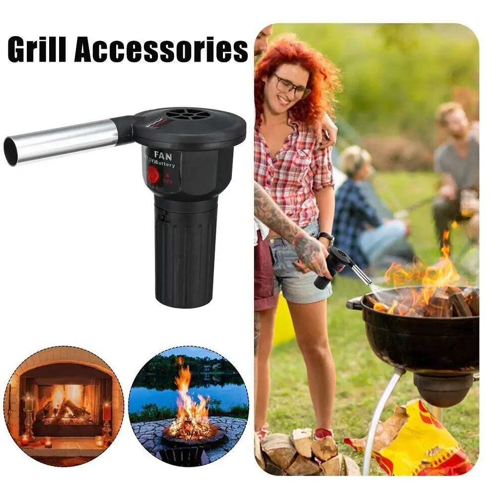 Outdoor Fan Air Blower Handheld Barbecue Fire Bellows Grill Accessories Aluminum Alloy Kitchen Tool For Picnic Camping Cooking
