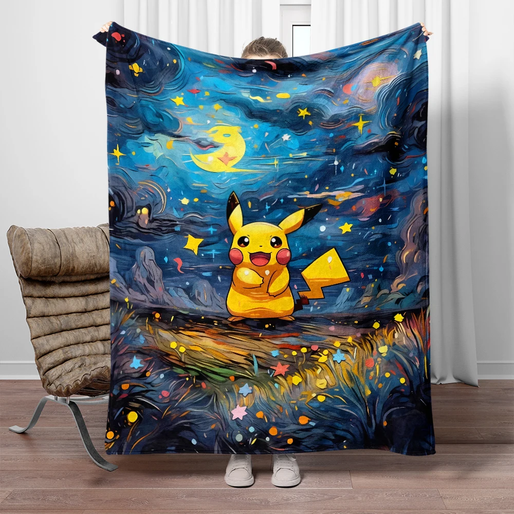 Фланелевые пушистые флисовые одеяла покемона Пикачу в японском стиле детские
