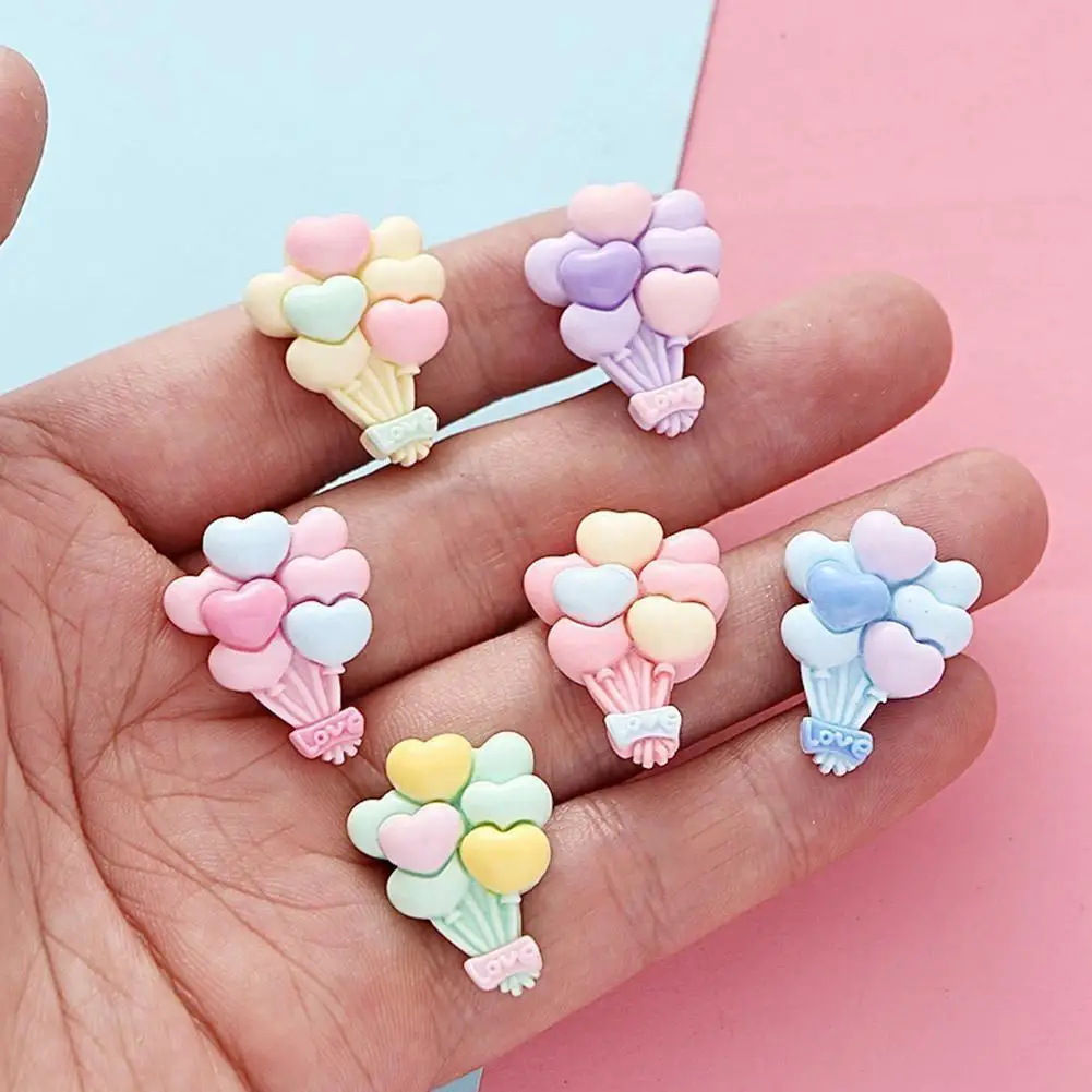 

10 Pcs New Mini Cute Cartoon Colored Balloons Resin Decorate Accessories Craft Cabochon Party Scrapbook Diy Hairpin Jewelle P4E7