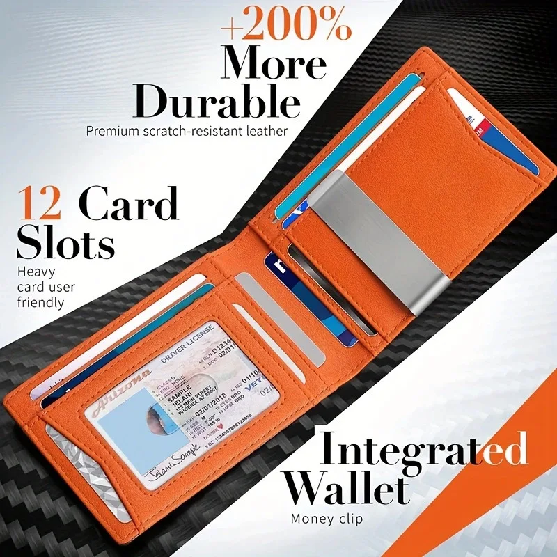 Тонкий смарт-кошелек из синтетической кожи для мужчин держатель кредитных карт